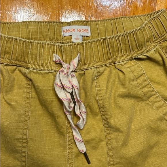 Knox Rose Women’s Mustard Yellow High Waisted Pull-On Utility Pants Size Small - Picture 3 of 8